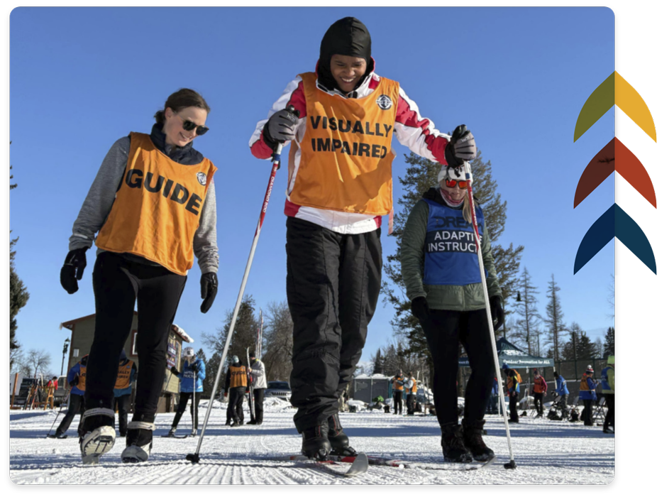 Nordic and Cross Country skiing at Whitefish Lake Golf Course with the school for the blind